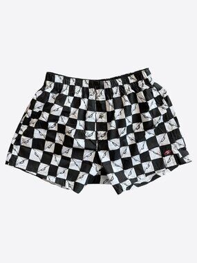 Chrome Hearts Matty Boy Black & White 99 Eyes Checkered Swim Shorts